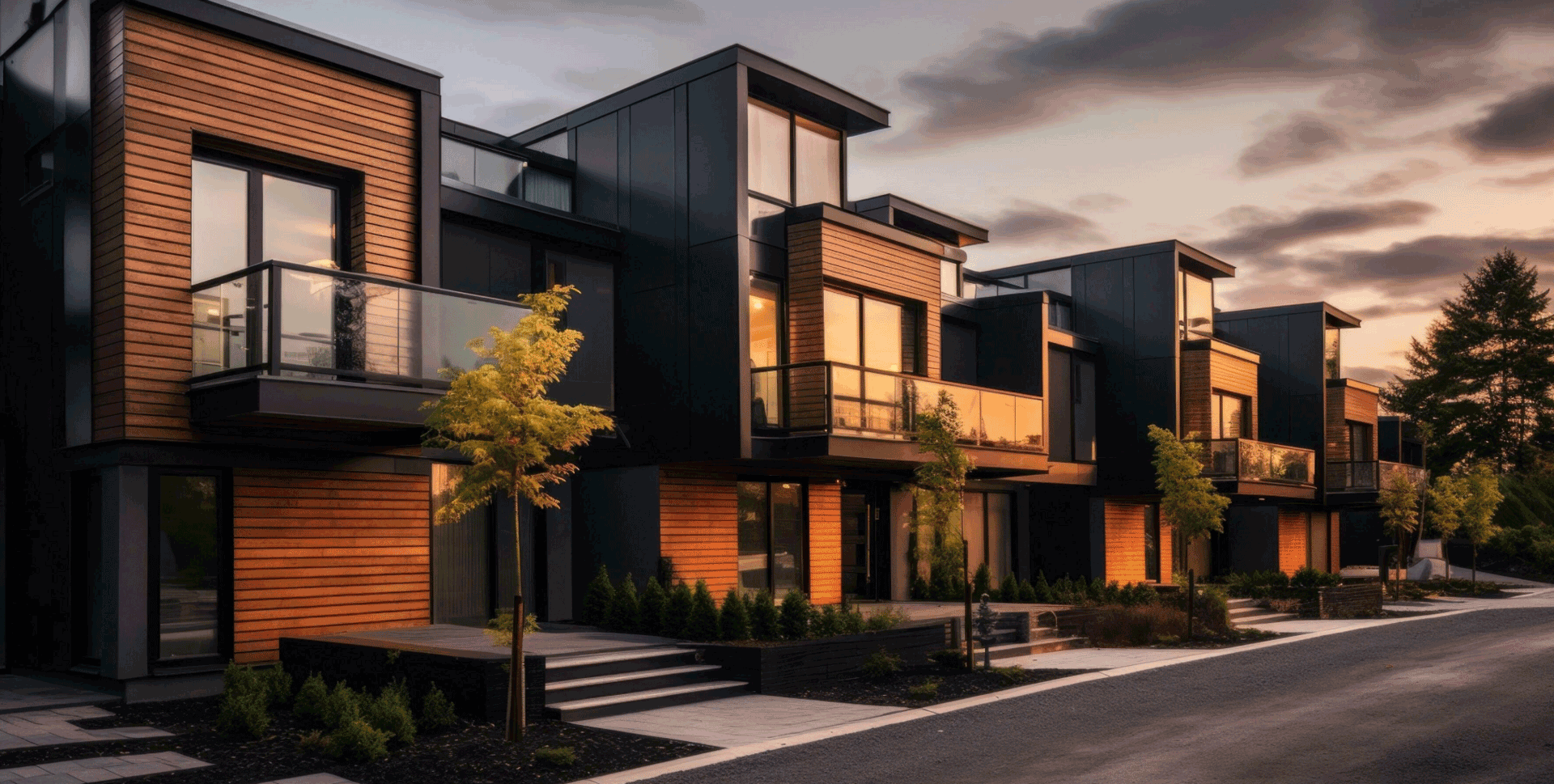 Modern townhome development