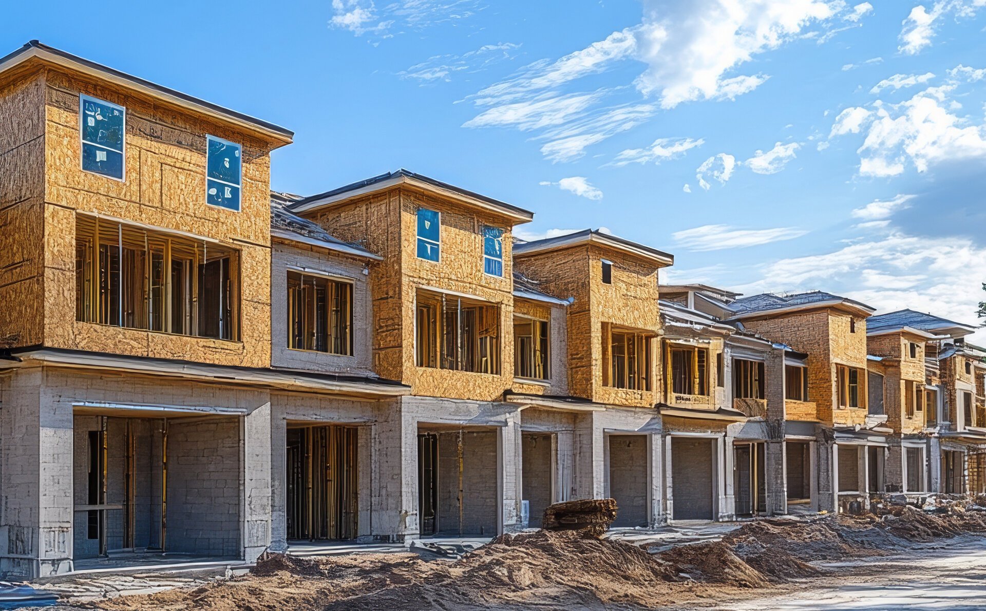 Residential buildings under construction